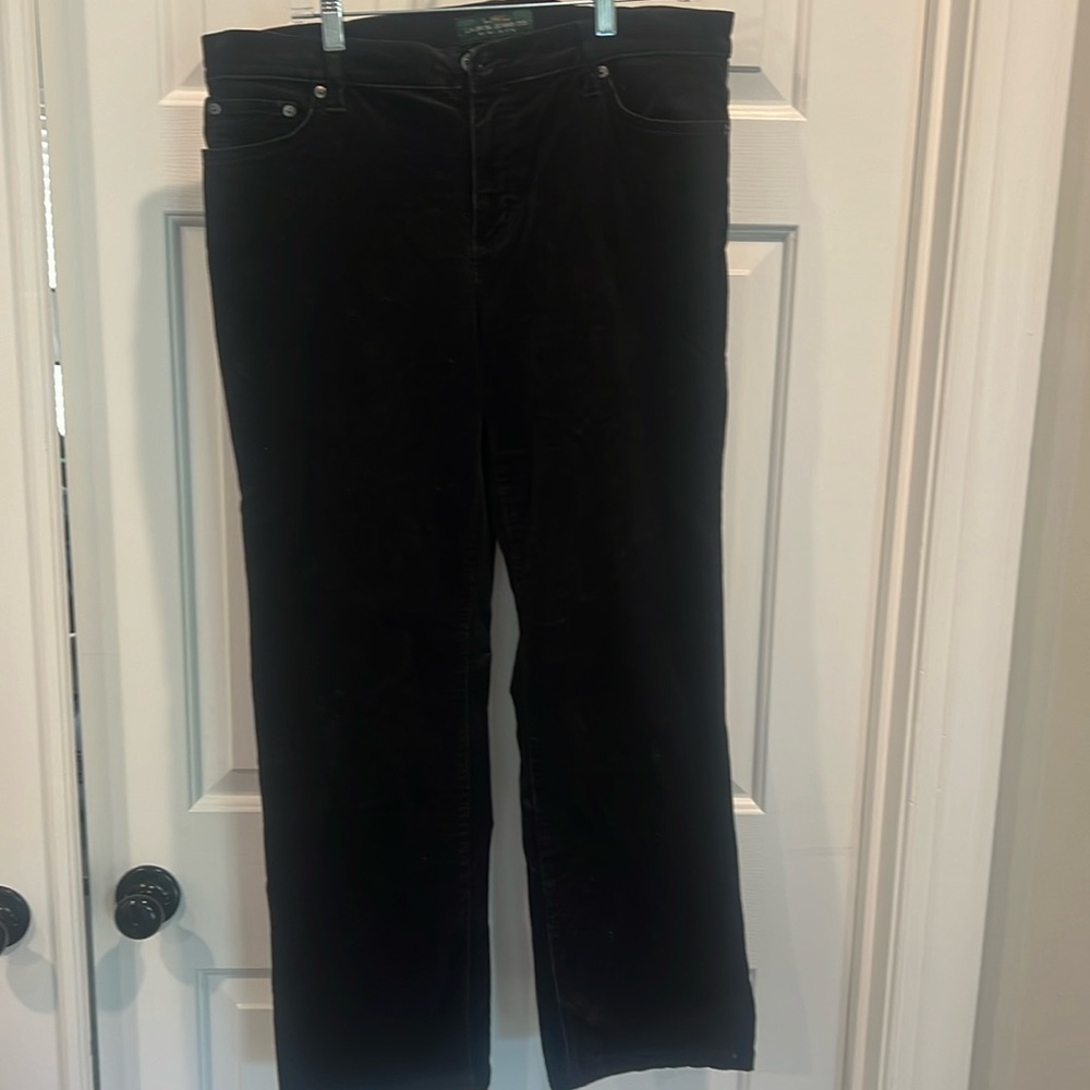 Black velveteen like Ralph Lauren pants